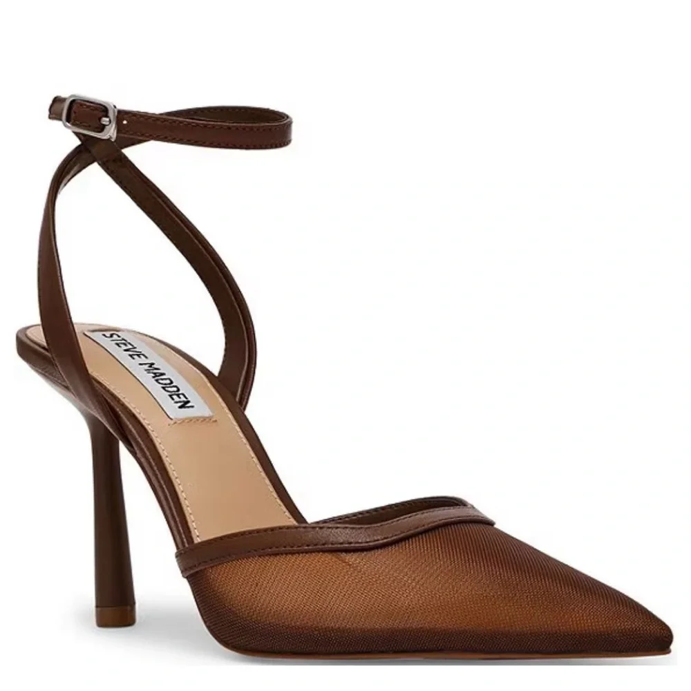 Steve Madden Alliance Brown Mesh Pointed Toe Heels BRAND NEW IN BOX